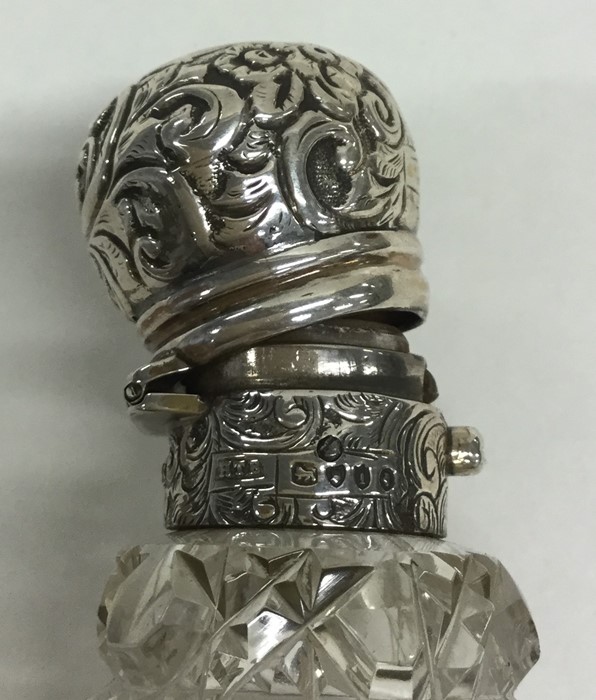A massive silver hobnail cut scent bottle, the top - Image 2 of 2