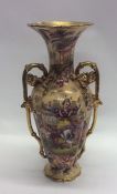 A rare English ironstone vase with flaring neck an