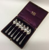 A boxed set of six OE pattern silver teaspoons. Ap