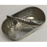 A rare Victorian silver basket of wicker design wi