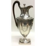 HENRY CHAWNER: A tall Georgian silver ewer with at