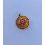 A Victorian coral and rose diamond pendant with ba