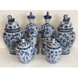 A large pair of blueground vases etc.