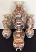 A quantity of large decorated Oriental vases.