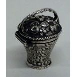 A Maltese silver snuff box in the form of a basket