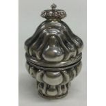 An 18th Century Norwegian silver flask with hinged
