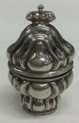 An 18th Century Norwegian silver flask with hinged