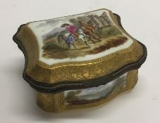 An attractive dome top porcelain box with fitted i