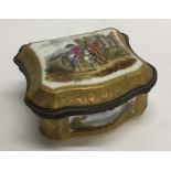 An attractive dome top porcelain box with fitted i