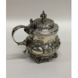 A good quality Victorian silver mustard with hinge
