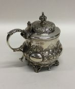 A good quality Victorian silver mustard with hinge