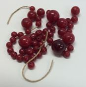 A graduated string of beads. Approx. 65 grams. Est