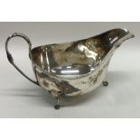 A silver sauce boat with reeded rim. Sheffield. Ap