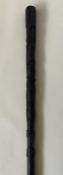 An unusual bog oak tapering walking cane decorated