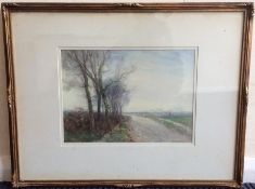 W TATTON WINTER: A framed and glazed watercolour d