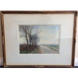 W TATTON WINTER: A framed and glazed watercolour d