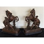 A pair of spelter figures of horses. Est. £30 - £40.