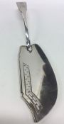 A fiddle pattern silver fish slice with pierced bo