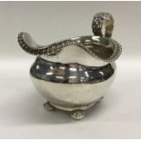 A good heavy silver Georgian cream jug with gadroo