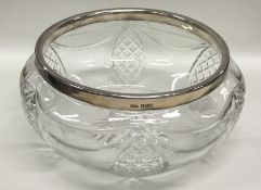 A silver and cut glass fruit bowl. Sheffield. By R