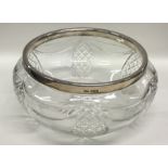 A silver and cut glass fruit bowl. Sheffield. By R