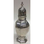 A tall Scottish baluster shaped silver caster. Edi