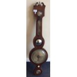 A mahogany banjo barometer. Est. £50 - £80.