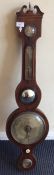 A mahogany banjo barometer. Est. £50 - £80.
