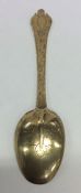 A silver gilt 18th Century trefid spoon attractive