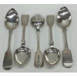 EXETER: A group of silver fiddle pattern tea spoon