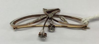 An unusual Victorian brooch in the form of a flowe