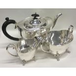 A good quality Edwardian three piece silver tea servic