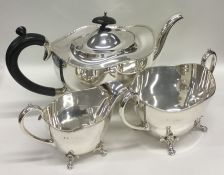 A good quality Edwardian three piece silver tea servic