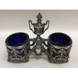 A 19th Century French double silver salt with BGLs