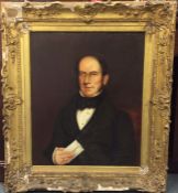 A large gilt framed portrait of a gentleman. Oil o