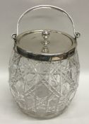 An attractive cut glass silver mounted biscuit bar