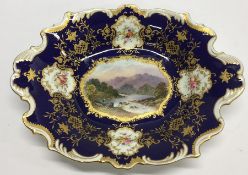 An attractive hand painted Coalport dish depicting