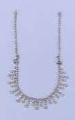 An important diamond fringe necklace mounted with