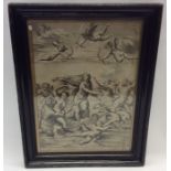 A rectangular framed and glazed print depicting ch