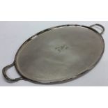 An Adams' style oval silver plated tray with reede