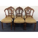 A set of six late Victorian dining chairs with uph