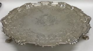 A rare George II silver salver attractively engrav