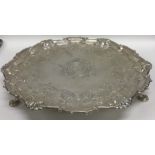 A rare George II silver salver attractively engrav