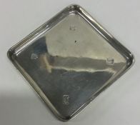 A heavy silver square pin dish. London. By Vanders