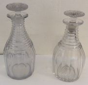 A pair of Antique glass decanters and stoppers. Est. £20 - £30.