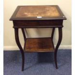 An Edwardian hinged top sewing box. Est. £20 - £30