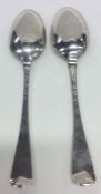 A pair of heavy silver Hanoverian tablespoons of t
