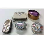 A collection of modern oval snuff boxes, pill box