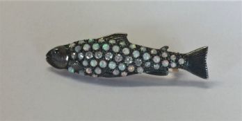 A novelty opal and diamond mounted brooch in the f