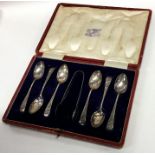 A boxed set of six Edwardian bright cut teaspoons